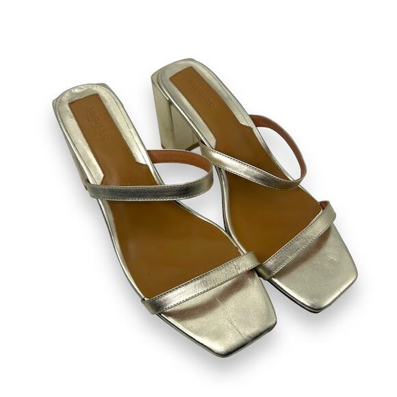 Jaggar X Revolve Square Heel in metallic Gold Size 40 Us Size 9 Strappy Sandals - Picture 14 of 16